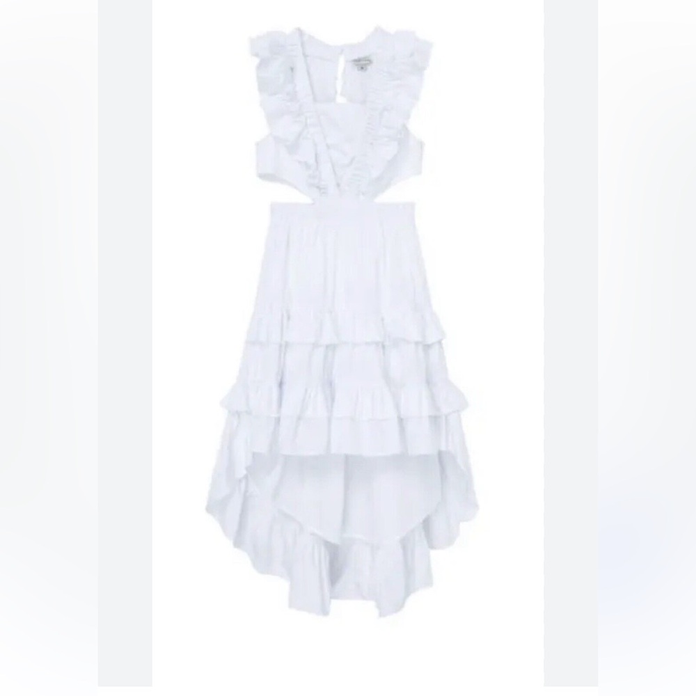 Habitual White Ruffled Backless Dress